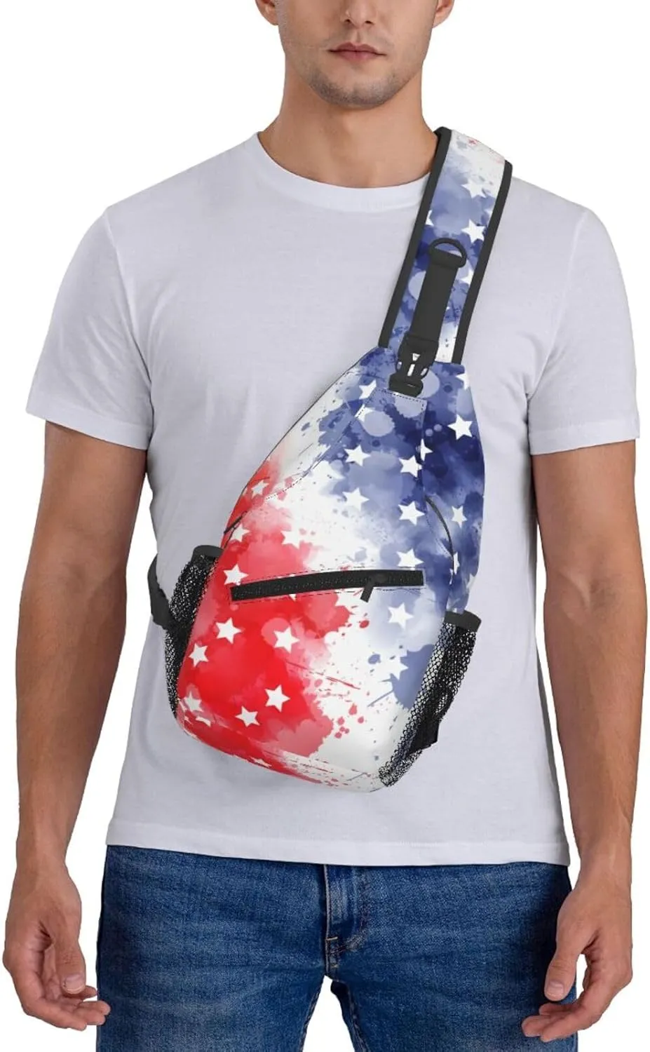 American Flag Crossbody Sling Bag For Women Men Fashion Chest Bag Shoulder Bag Sling Backpack Travel Hiking Casual Sport Daypack