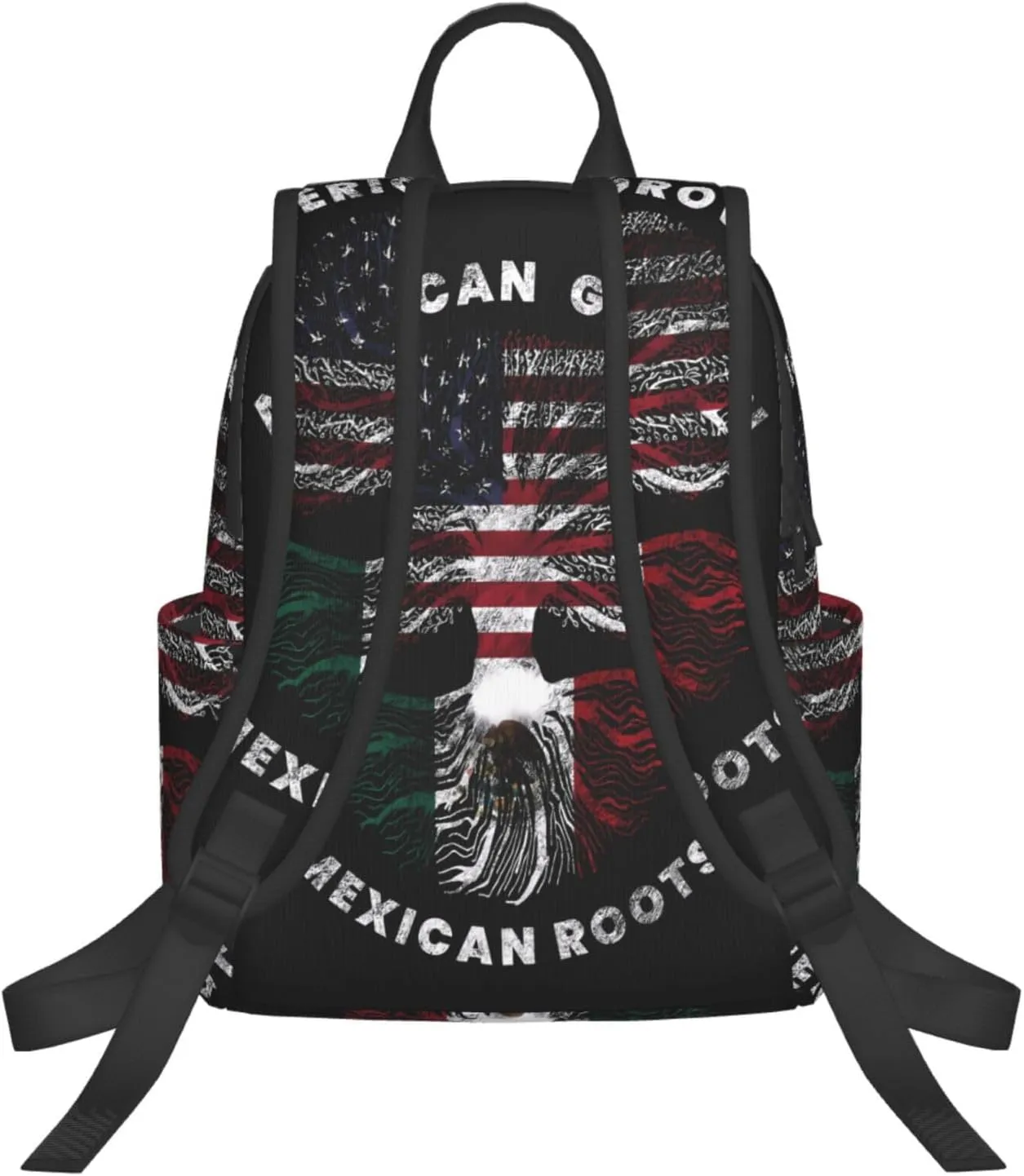 American Grown Mexican Roots Travel Backpacks Casual Laptop Backpack Sport Rucksack Large Capacity Daypack Multi-Pockets Adjustable Strap Bag for Working Hiking
