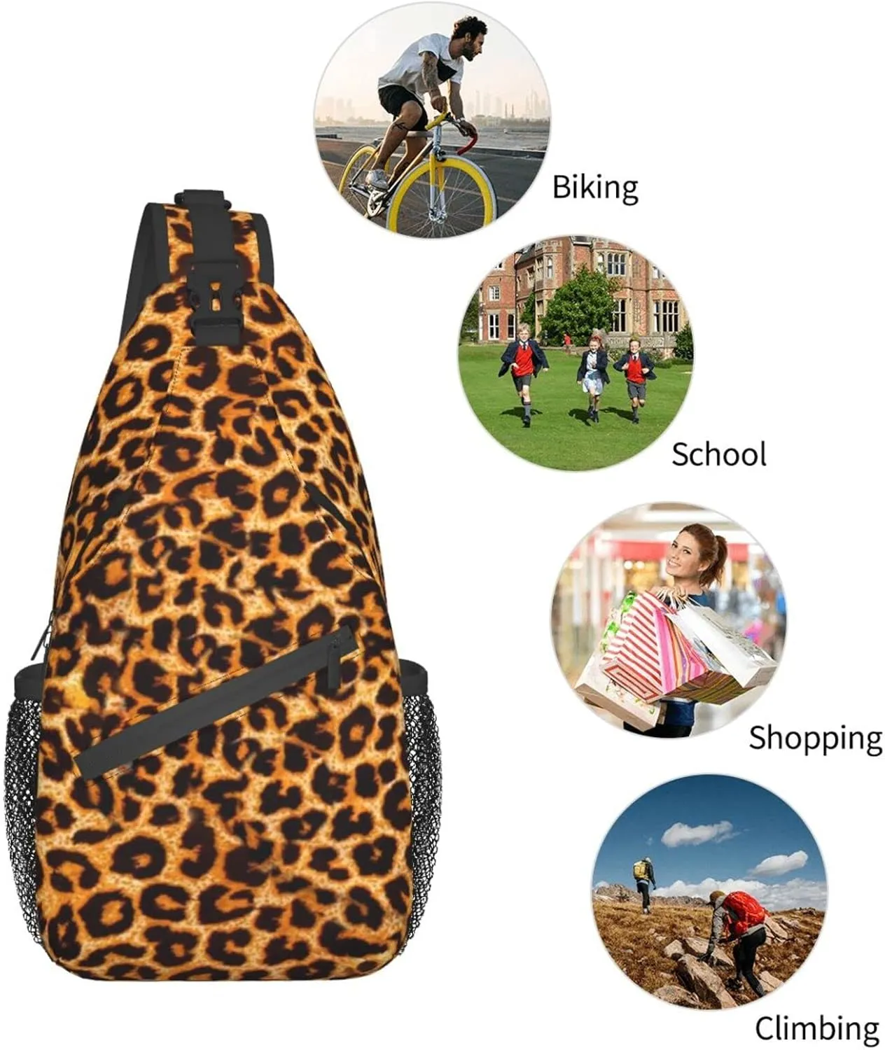 AMRANDOM Sling Bag Multipurpose Chest Crossbody with Adjustable Strap Outdoor Backpack