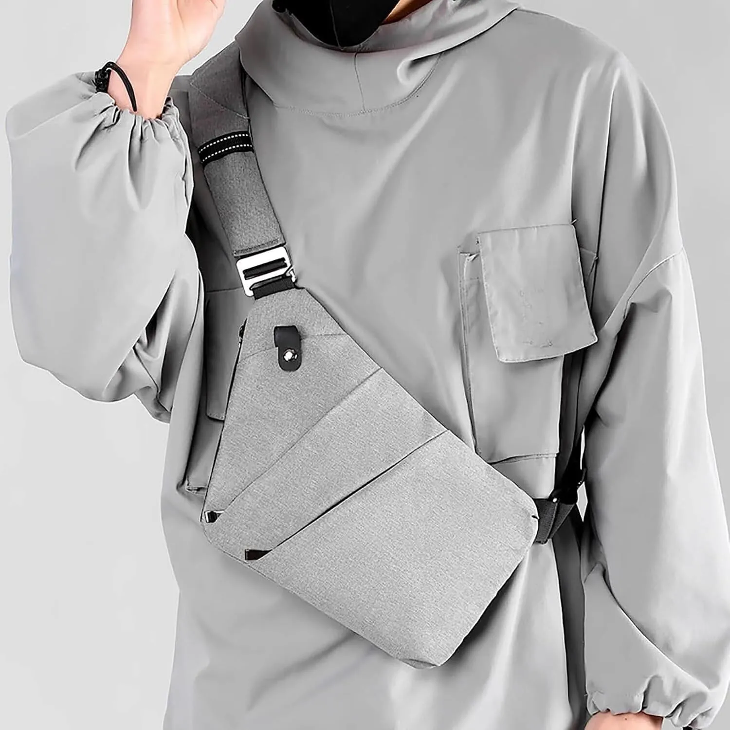 Anti Theft Travel Bag Anti-Theft Bag Slim Sling Bag Cross Body Travel Bag (Sky Blue,Left Shoulder)