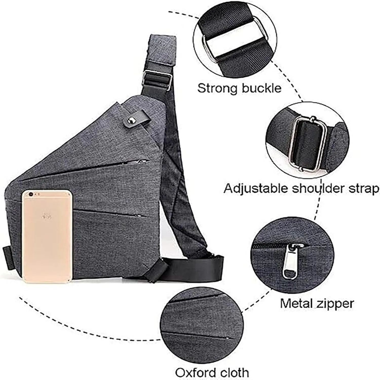 Anti Theft Travel Bag Anti-Theft Bag Slim Sling Bag Cross Body Travel Bag (Sky Blue,Left Shoulder)