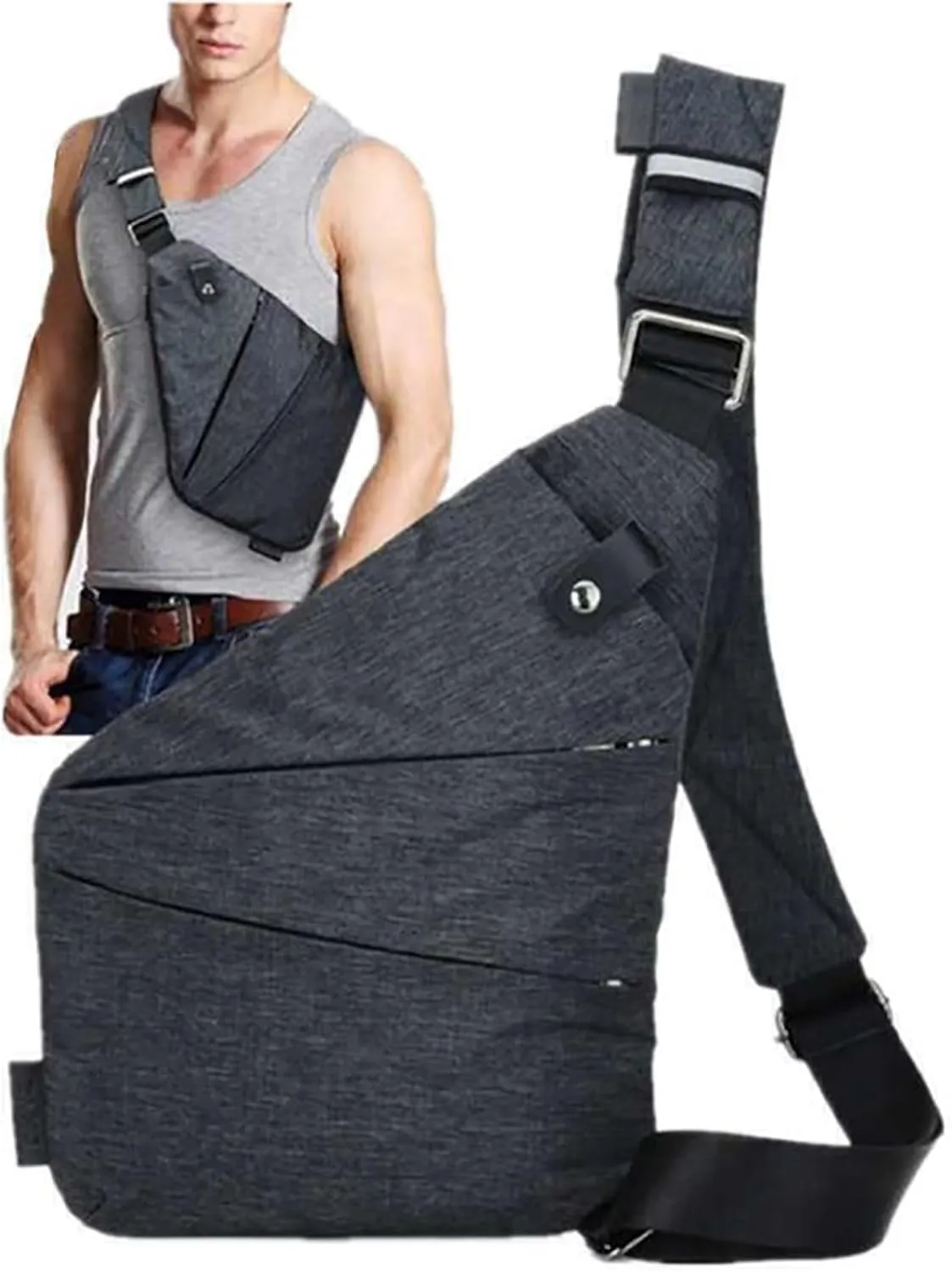 Anti Theft Travel Bag Anti-Theft Bag Slim Sling Bag Cross Body Travel Bag (Sky Blue,Left Shoulder)