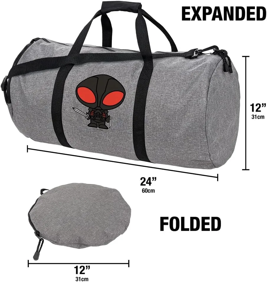 Aquaman Movie Black Manta Chibi Character Lightweight Duffel Bag for Sports and Gym Packable for Travel