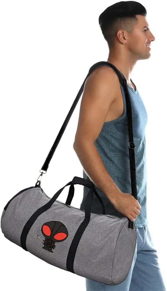 Aquaman Movie Black Manta Chibi Character Lightweight Duffel Bag for Sports and Gym Packable for Travel