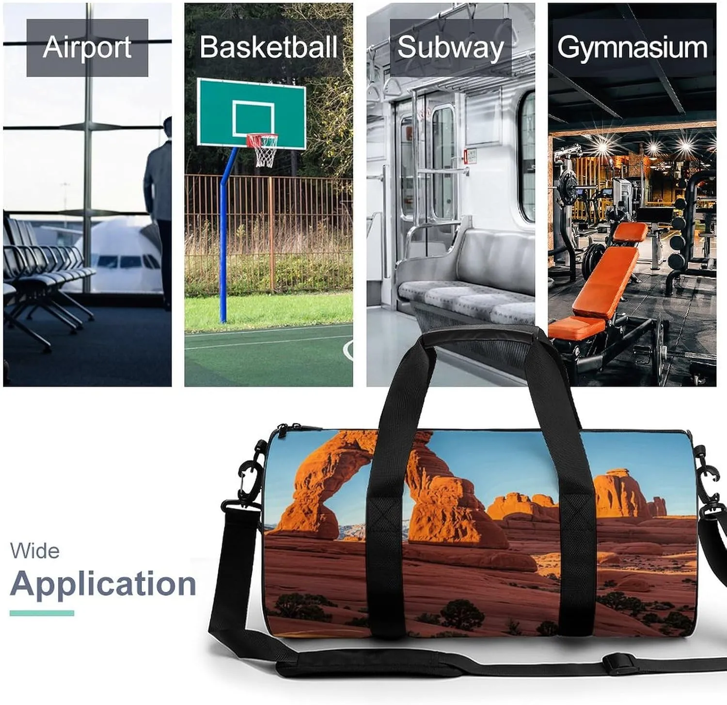 Arches National Park-standard Gym Bag Small Travel Duffle Bag with Compartment Carry On Weekender Bag for Women Men