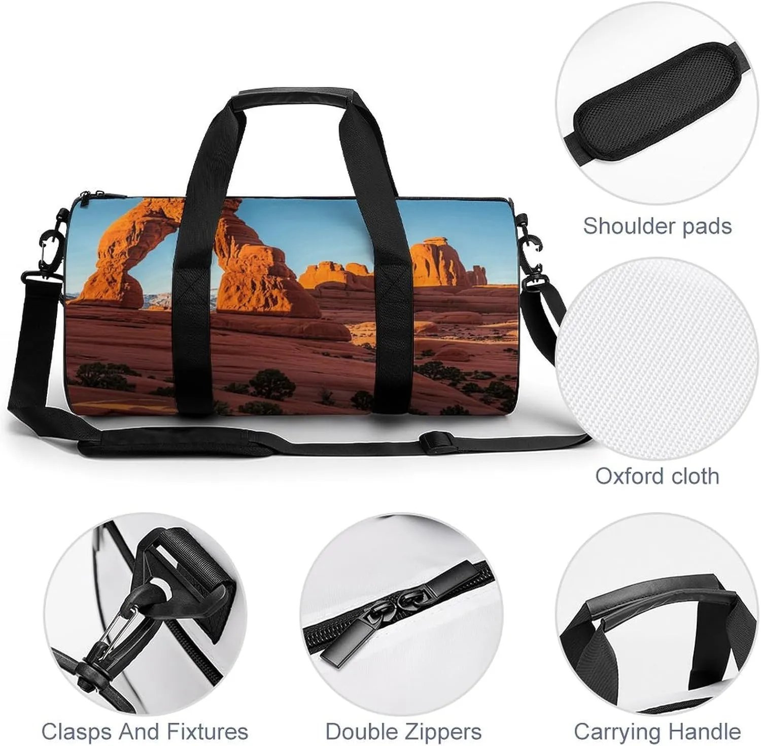 Arches National Park-standard Gym Bag Small Travel Duffle Bag with Compartment Carry On Weekender Bag for Women Men