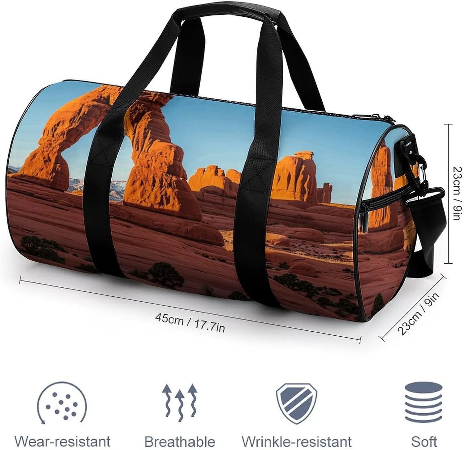 Arches National Park-standard Gym Bag Small Travel Duffle Bag with Compartment Carry On Weekender Bag for Women Men