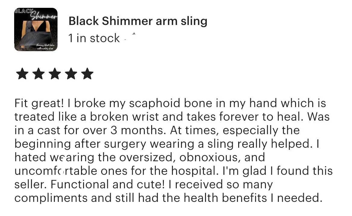 Arm Sling | Black Shimmer Designer Arm Sling