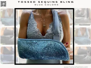Arm Sling | Tossed Sequins Bling Arm Sling - Blues