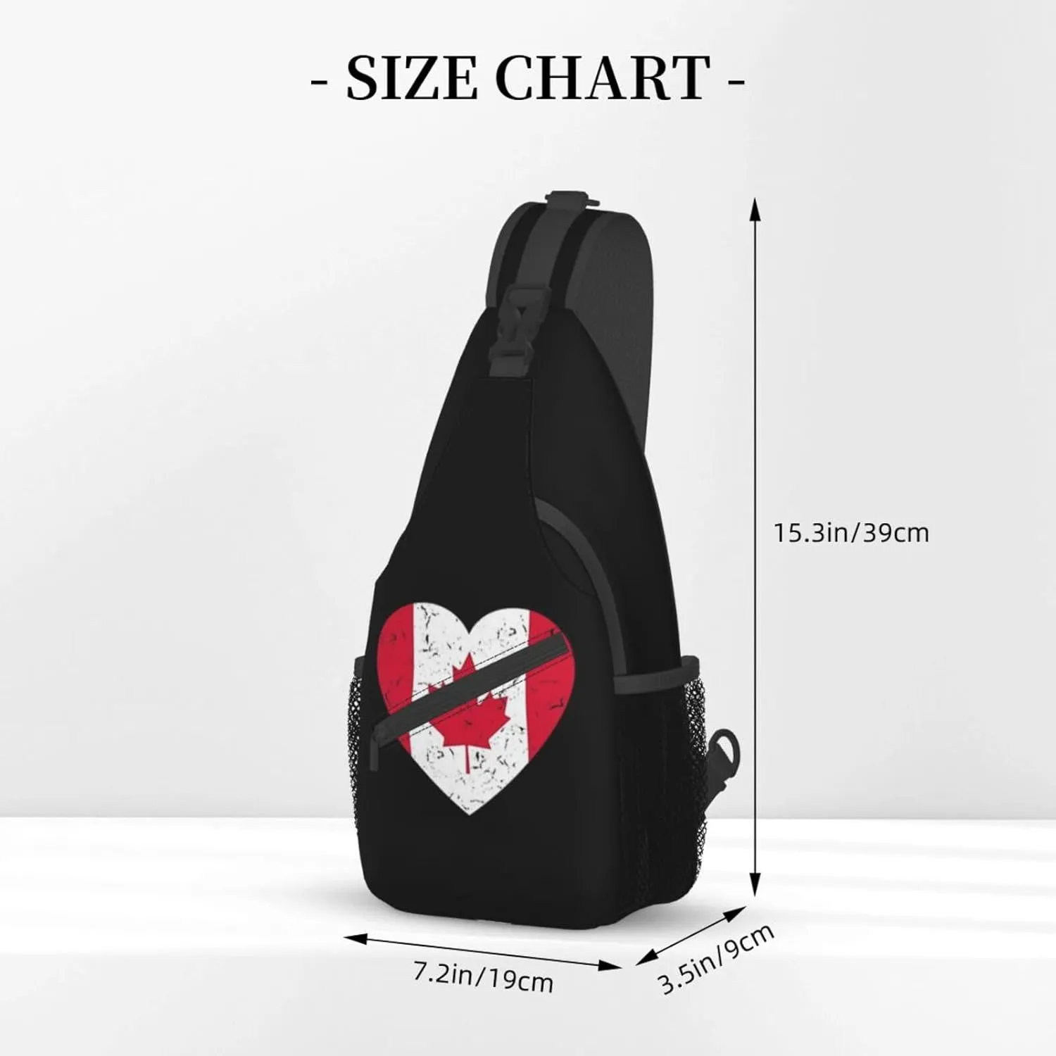 ASYG Cute Canada Flag Sling Bag Crossbody Sling Backpack Canadian Chest Shoulder Backpack Men Women Hiking Outdoor