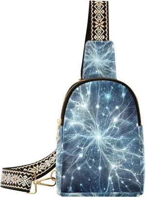 Augenstern Women Crossbody Sling Backpack Abstract-neurons Girl Chest Bag Daypack for Hiking Traveling