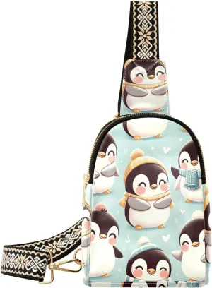 Augenstern Women Crossbody Sling Backpack Cute-emperor-penguin Girl Chest Bag Daypack for Hiking Traveling