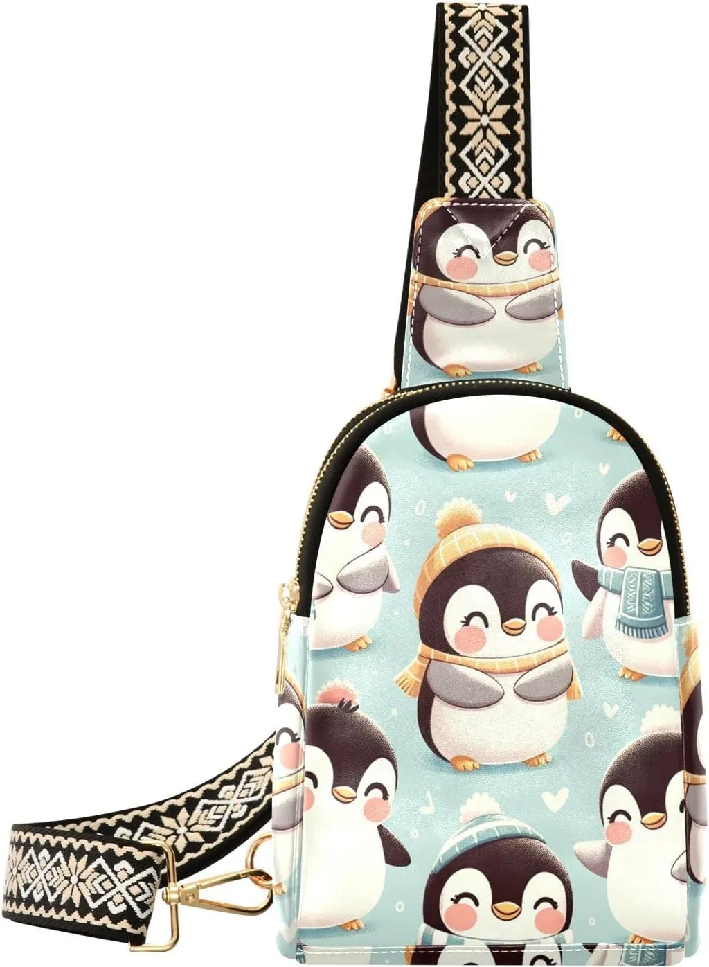 Augenstern Women Crossbody Sling Backpack Cute-emperor-penguin Girl Chest Bag Daypack for Hiking Traveling