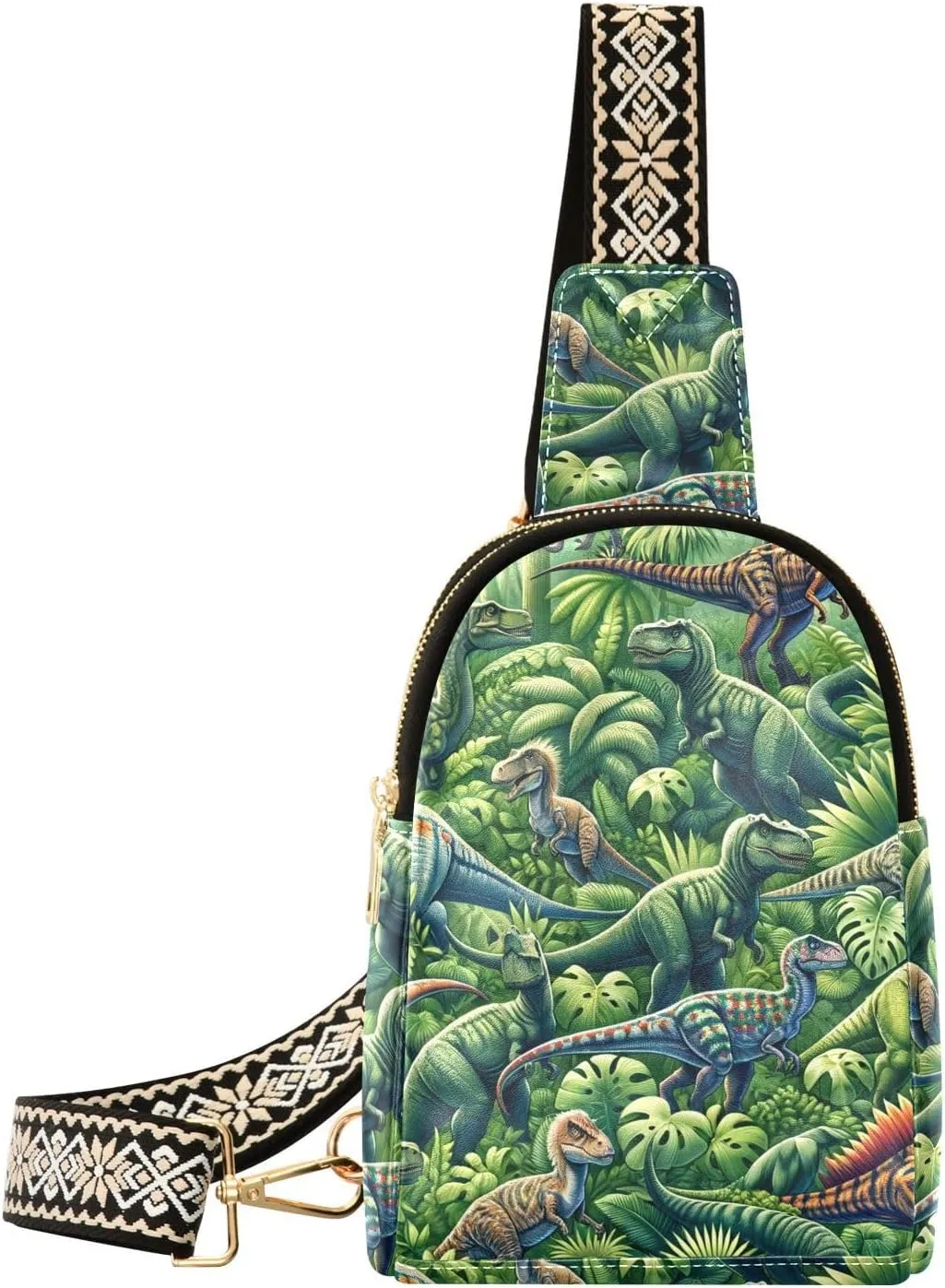 Augenstern Women Crossbody Sling Backpack Jurassic-dinosaur Girl Chest Bag Daypack for Hiking Traveling