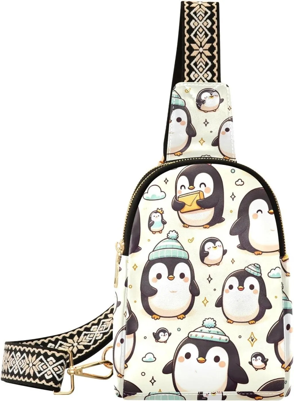 Augenstern Women Crossbody Sling Backpack Kawaii-emperor-penguin Girl Chest Bag Daypack for Hiking Traveling