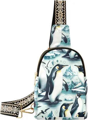 Augenstern Women Crossbody Sling Backpack Penguin-iceberg-funny Girl Chest Bag Daypack for Hiking Traveling