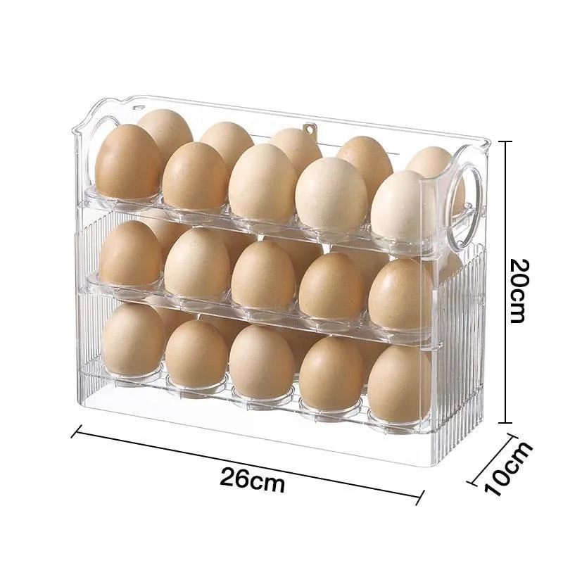 Automatic Egg Holder - Flip Storage Organizer