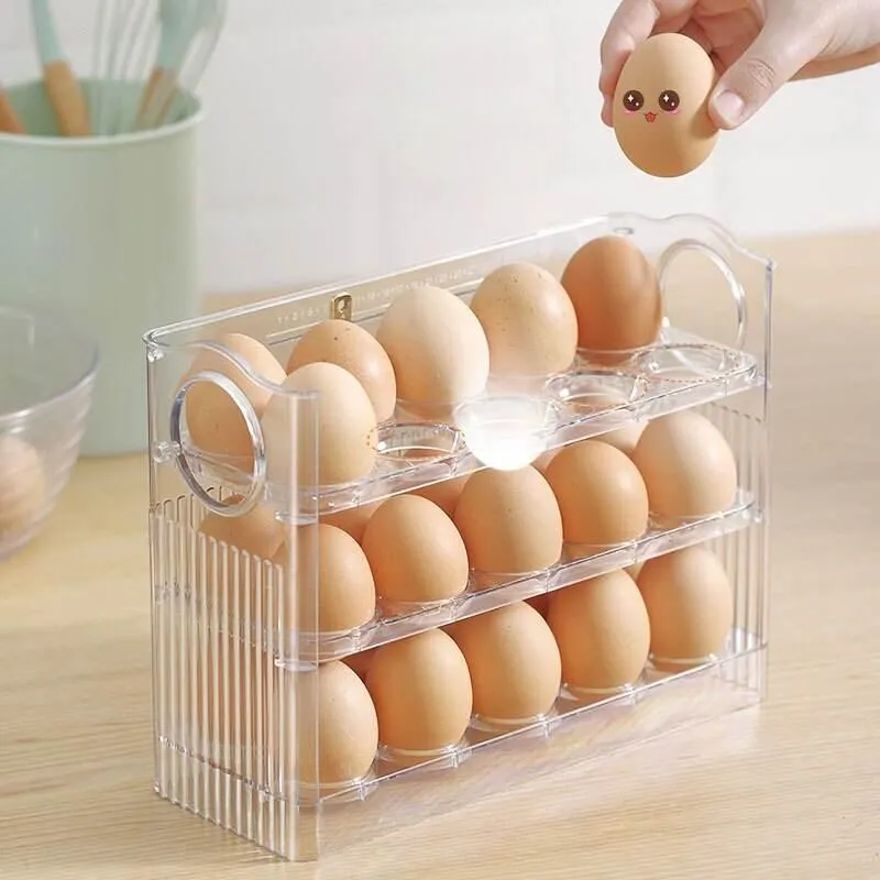 Automatic Egg Holder - Flip Storage Organizer