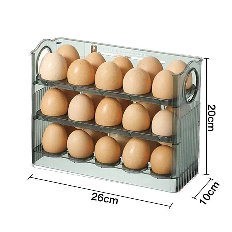 Automatic Egg Holder - Flip Storage Organizer