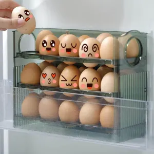 Automatic Egg Holder - Flip Storage Organizer
