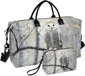 Autumn Owl Tree Large Travel Duffel Bag, Sports Tote Gym Bags, Shoulder Weekender Overnight Bags for Women Men