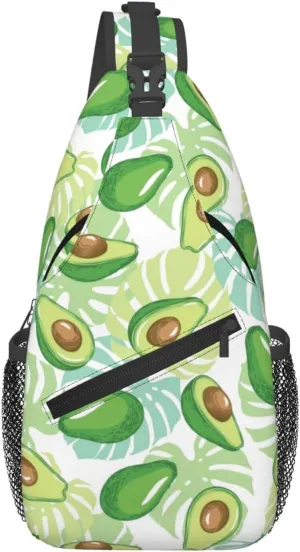 Avocado Crossbody Sling Bag For Women Men Fashion Chest Bag Shoulder Bag Sling Backpack Travel Hiking Casual Sport Daypack