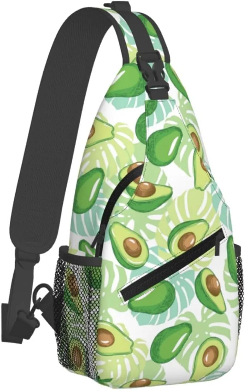 Avocado Crossbody Sling Bag For Women Men Fashion Chest Bag Shoulder Bag Sling Backpack Travel Hiking Casual Sport Daypack