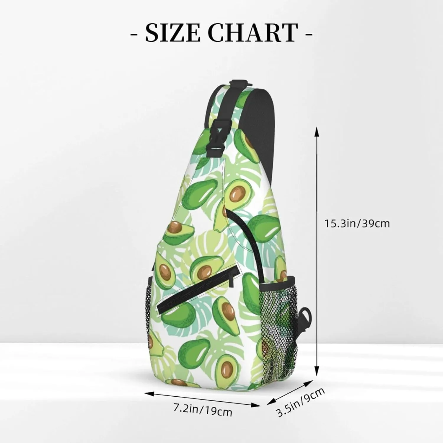 Avocado Crossbody Sling Bag For Women Men Fashion Chest Bag Shoulder Bag Sling Backpack Travel Hiking Casual Sport Daypack