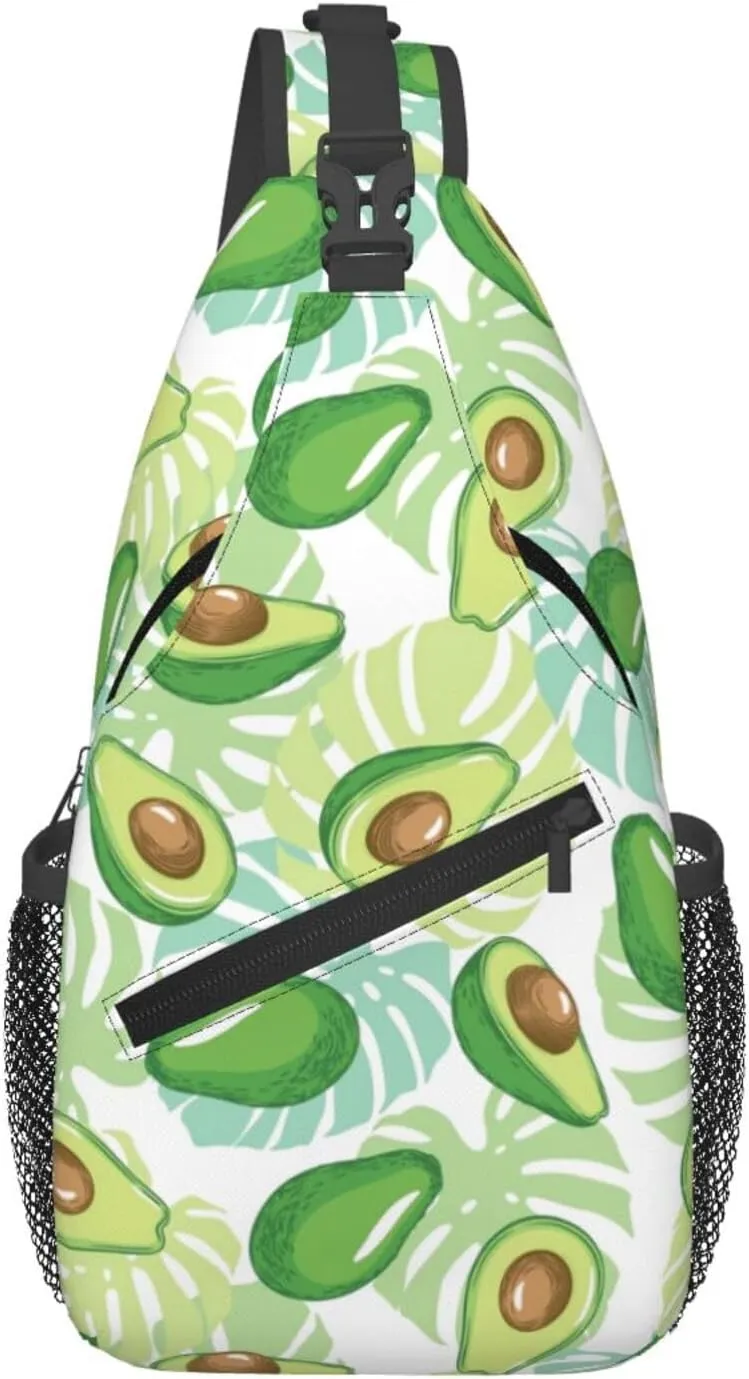 Avocado Crossbody Sling Bag For Women Men Fashion Chest Bag Shoulder Bag Sling Backpack Travel Hiking Casual Sport Daypack