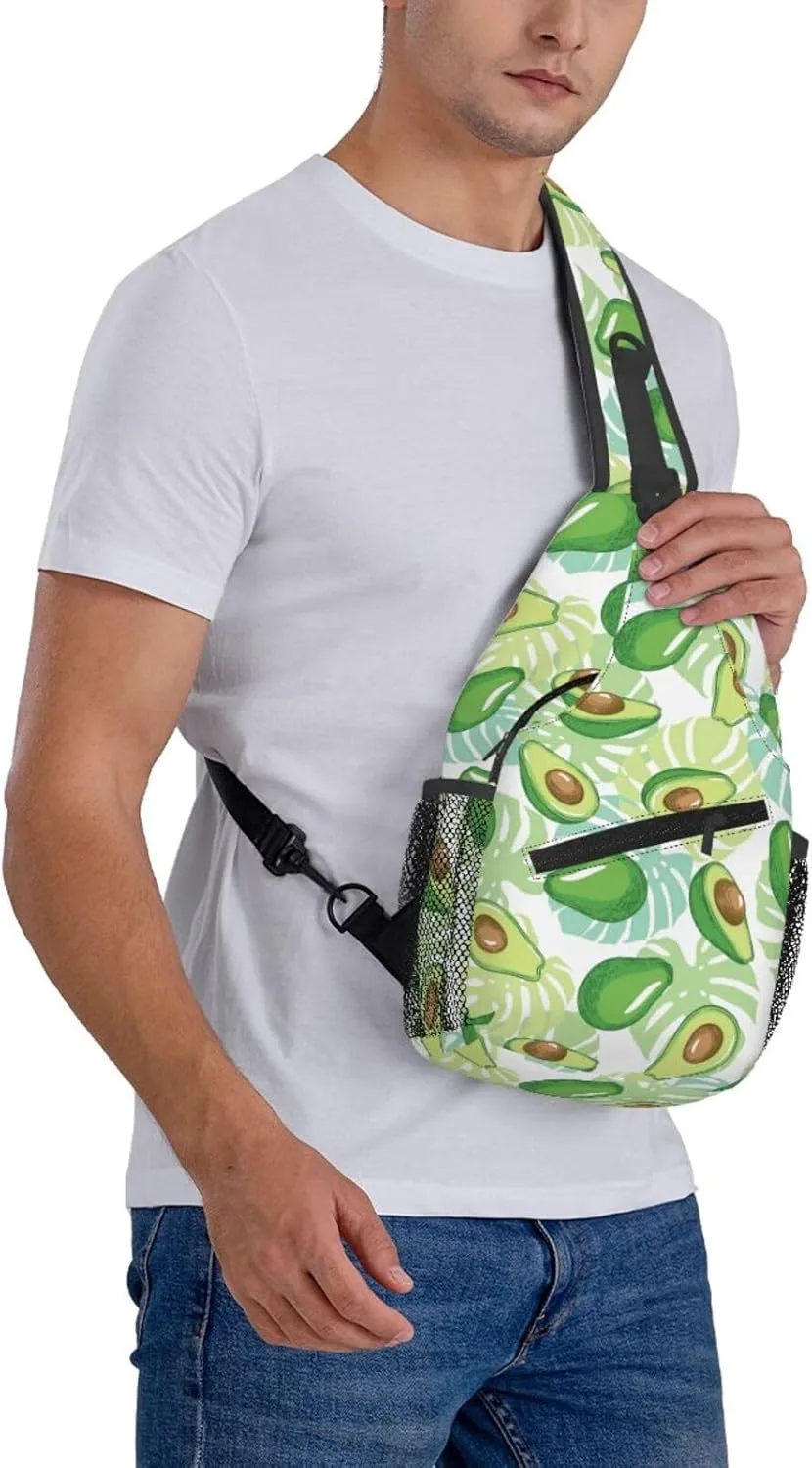 Avocado Crossbody Sling Bag For Women Men Fashion Chest Bag Shoulder Bag Sling Backpack Travel Hiking Casual Sport Daypack