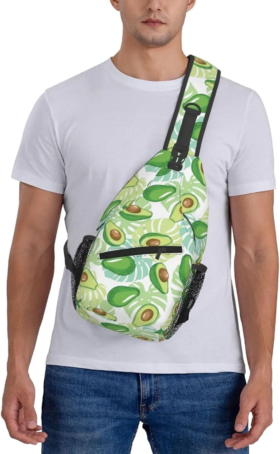 Avocado Crossbody Sling Bag For Women Men Fashion Chest Bag Shoulder Bag Sling Backpack Travel Hiking Casual Sport Daypack