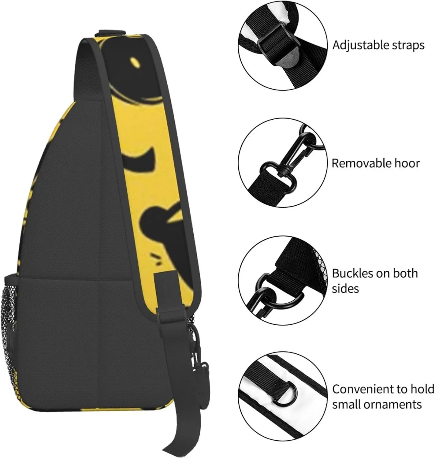 B-fdi Fashion Casual Crossbody Bag Chest Bag Sling Bag Travel Daypack For Women Men Black
