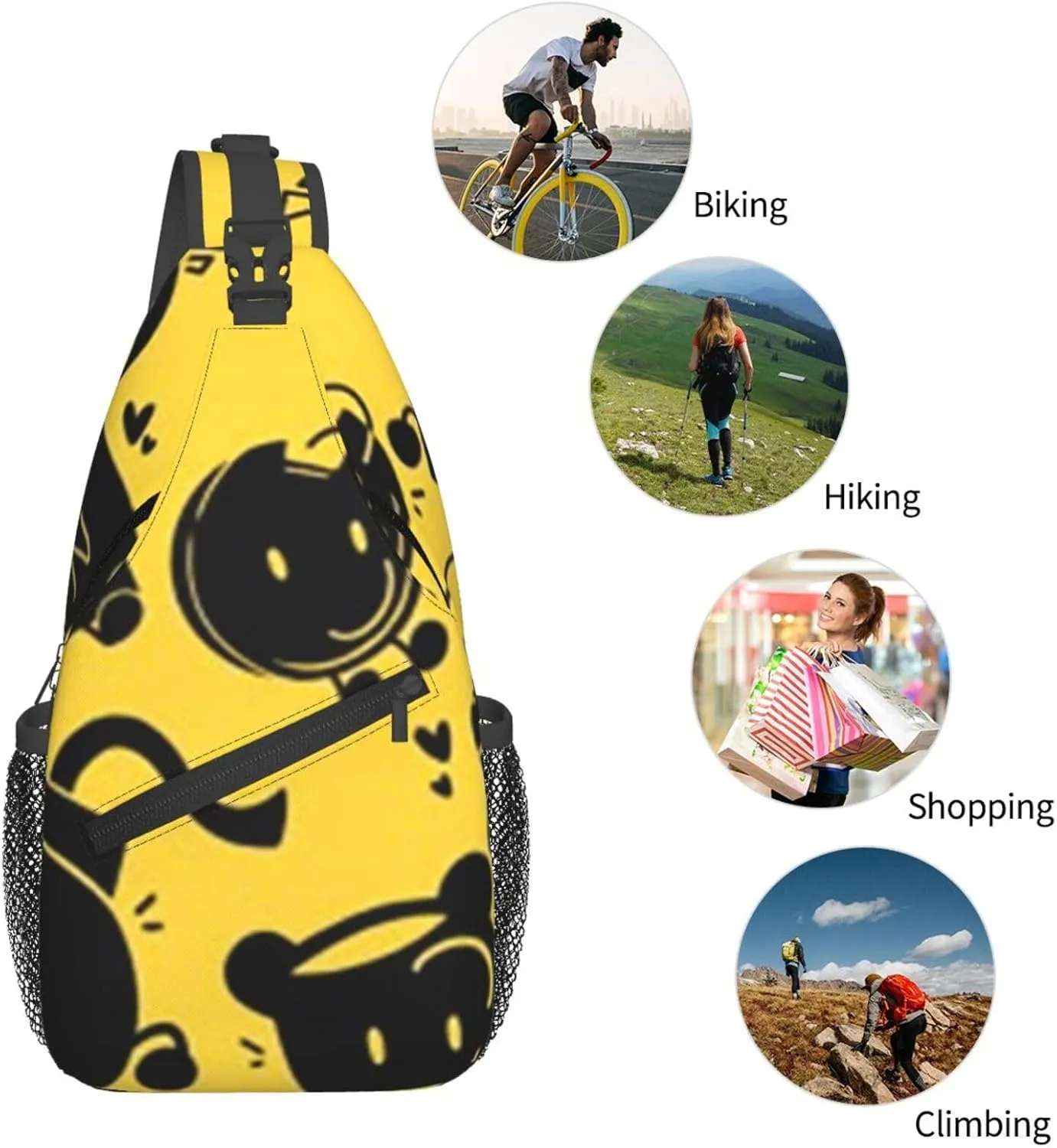 B-fdi Fashion Casual Crossbody Bag Chest Bag Sling Bag Travel Daypack For Women Men Black