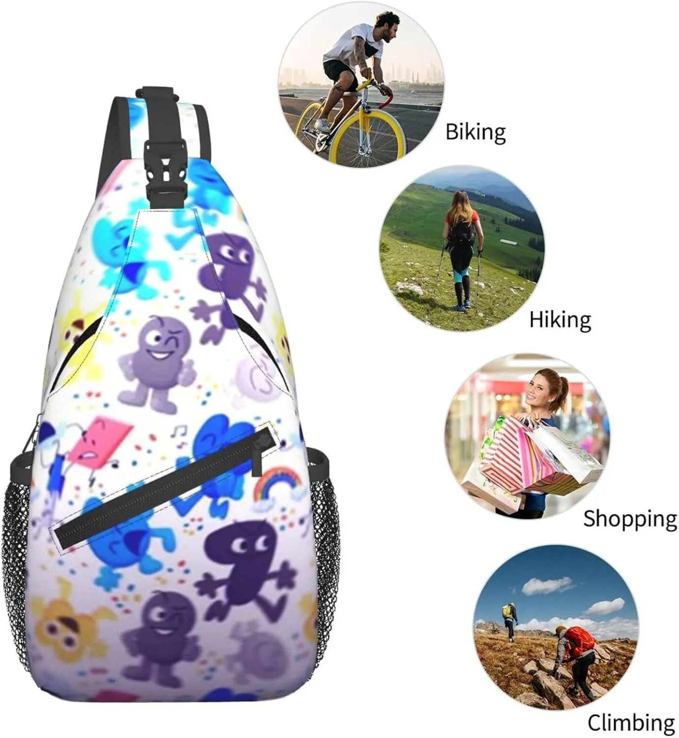 B-fdi Fashion Casual Crossbody Bag Chest Bag Sling Bag Travel Daypack For Women Men Black