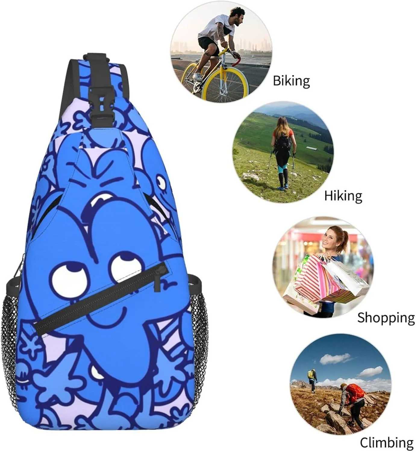 B-fdi Fashion Casual Crossbody Bag Chest Bag Sling Bag Travel Daypack For Women Men Black