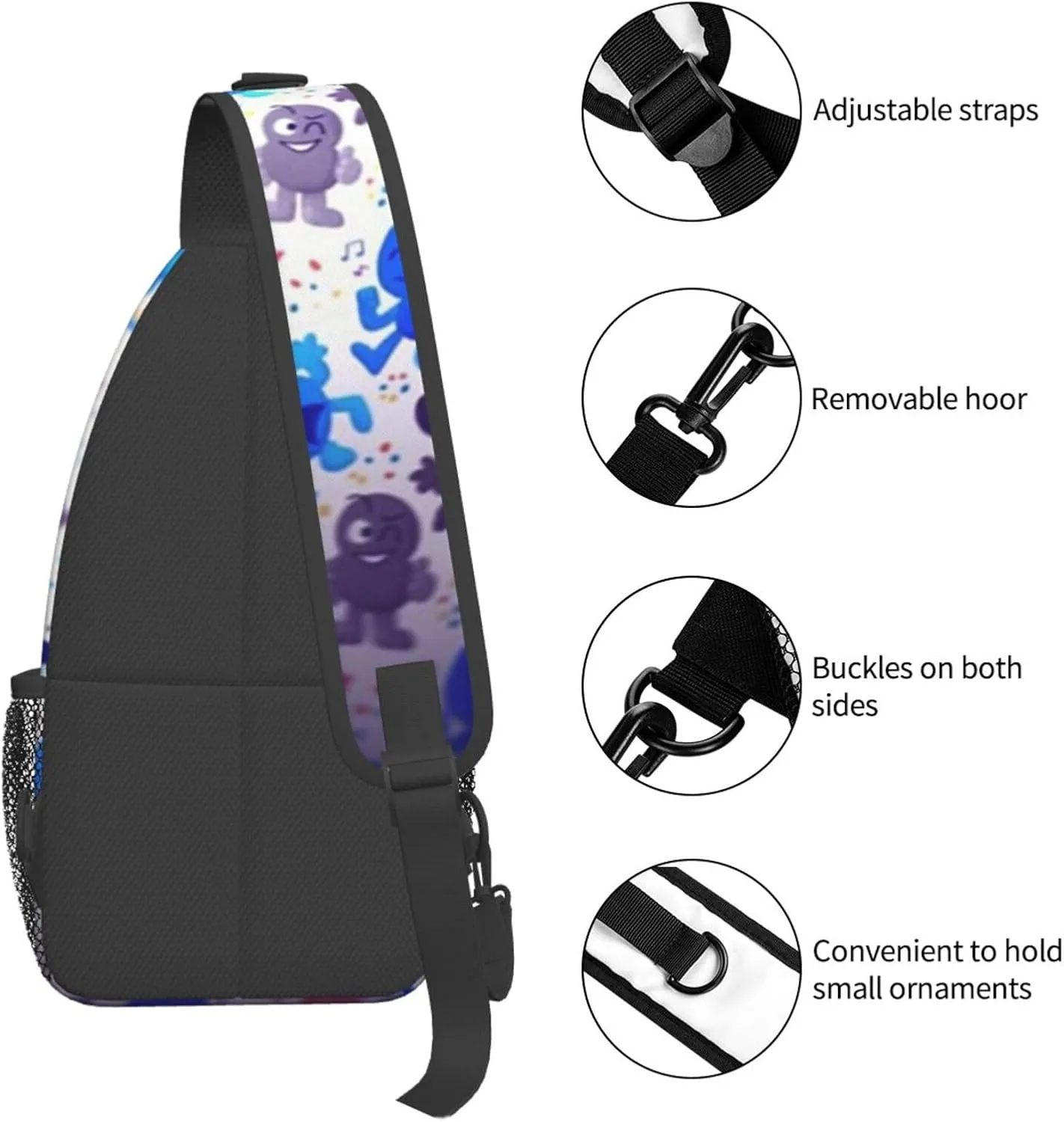 B-fdi Fashion Casual Crossbody Bag Chest Bag Sling Bag Travel Daypack For Women Men Black