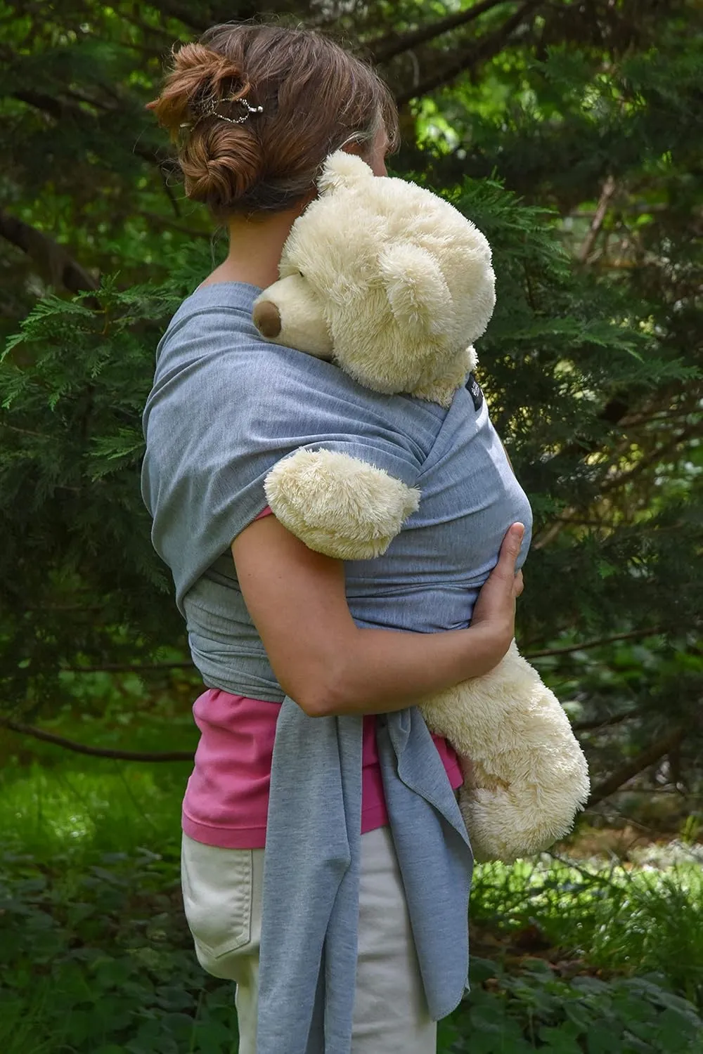 Baby Wrap Carrier Soft, Stretchy, Cotton Baby Wrap, Baby Sling, Nursing Cover Up for use with Newborn-Toddler: Evenly distributes Weight for More Comfortable Carrying (Light Grey)