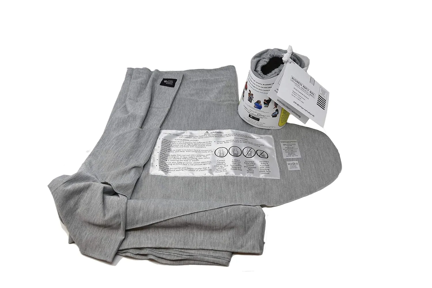 Baby Wrap Carrier Soft, Stretchy, Cotton Baby Wrap, Baby Sling, Nursing Cover Up for use with Newborn-Toddler: Evenly distributes Weight for More Comfortable Carrying (Light Grey)