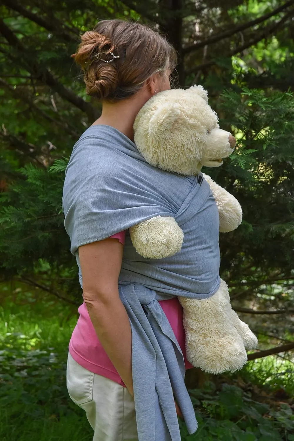 Baby Wrap Carrier Soft, Stretchy, Cotton Baby Wrap, Baby Sling, Nursing Cover Up for use with Newborn-Toddler: Evenly distributes Weight for More Comfortable Carrying (Light Grey)