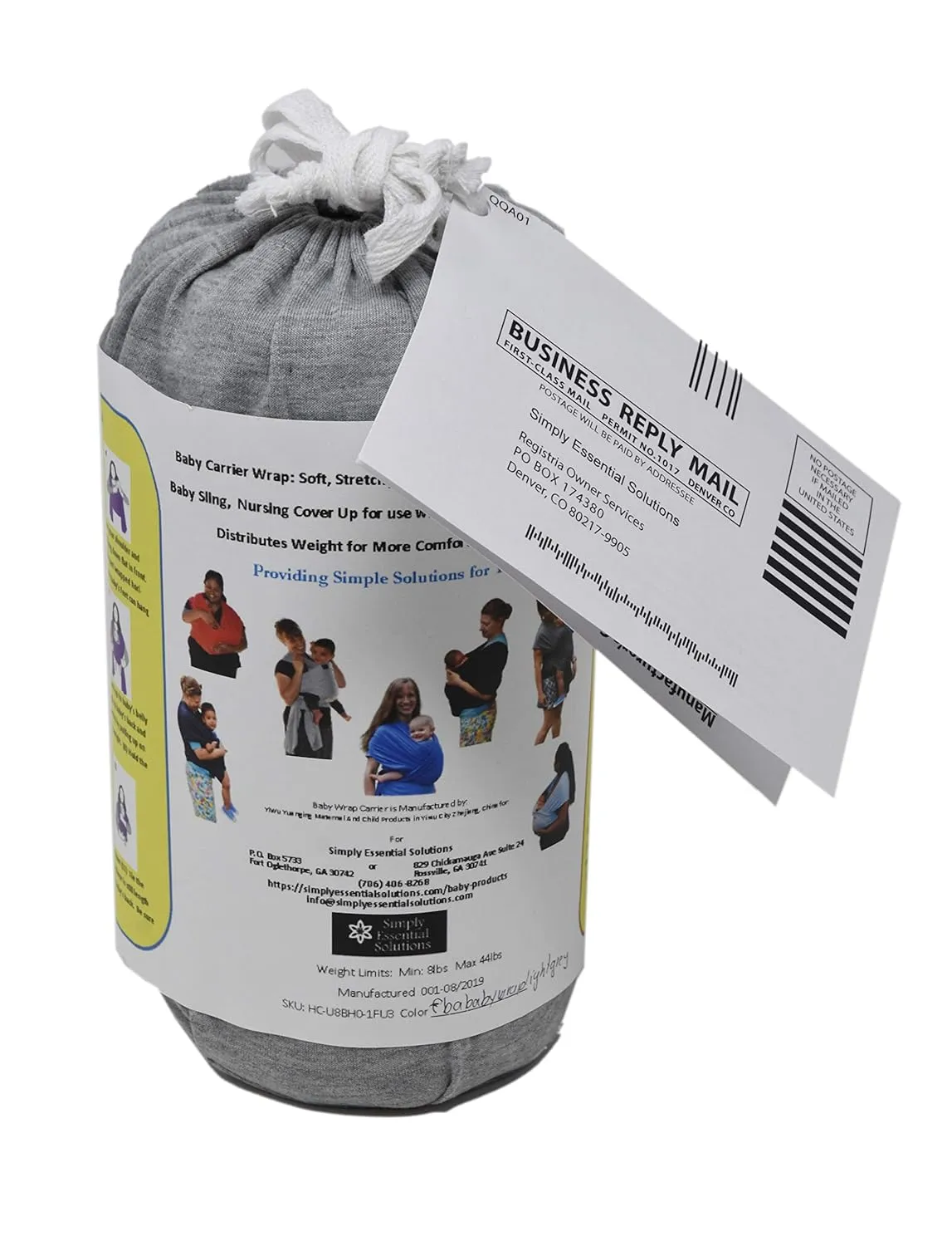 Baby Wrap Carrier Soft, Stretchy, Cotton Baby Wrap, Baby Sling, Nursing Cover Up for use with Newborn-Toddler: Evenly distributes Weight for More Comfortable Carrying (Light Grey)