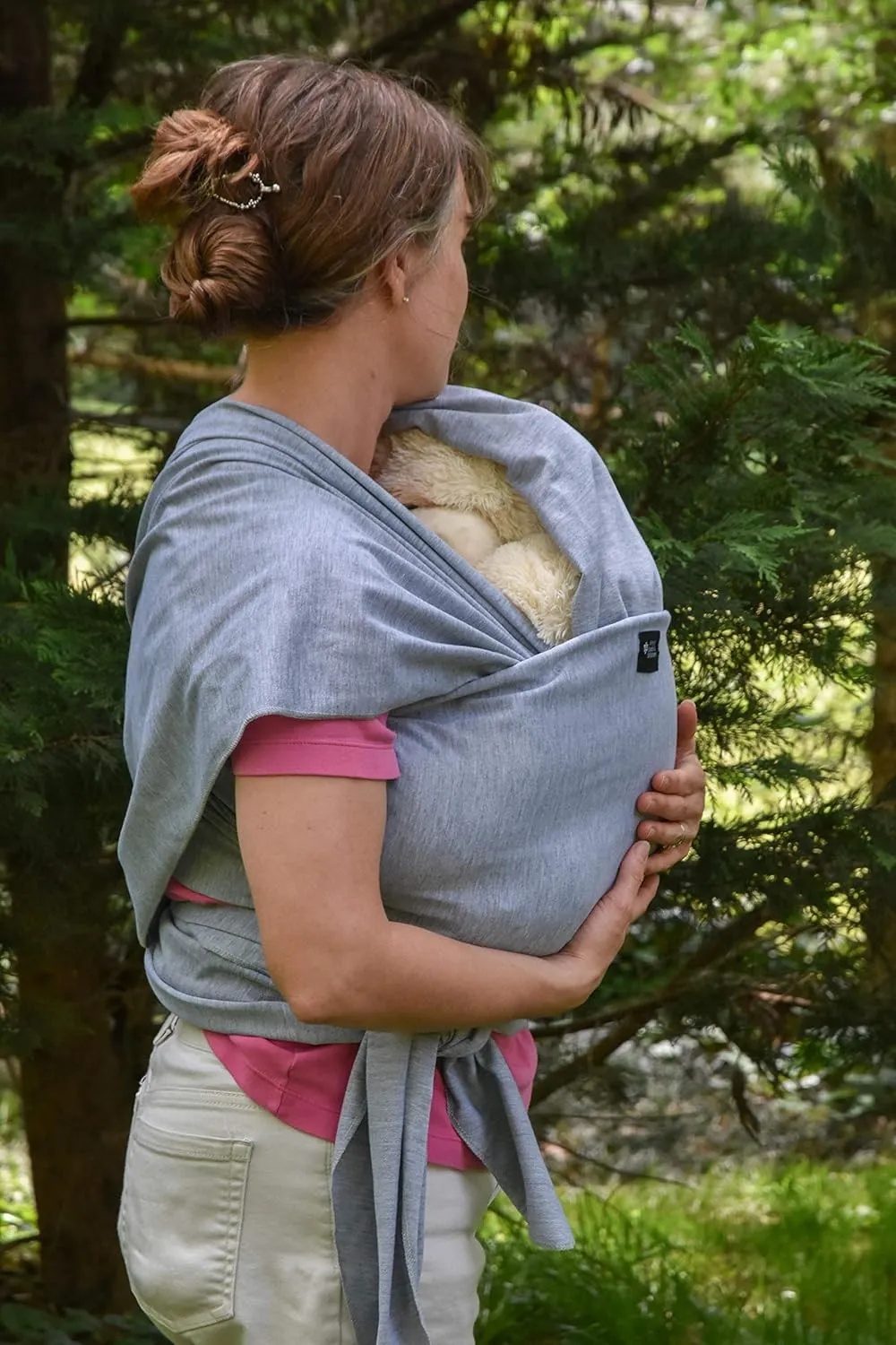 Baby Wrap Carrier Soft, Stretchy, Cotton Baby Wrap, Baby Sling, Nursing Cover Up for use with Newborn-Toddler: Evenly distributes Weight for More Comfortable Carrying (Light Grey)
