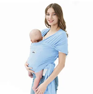 Baby Wraps Carrier, Jeroray Baby Carrier,Hands Free Infant Carrier, Lightweight,Breathable,Softness,Baby Blue