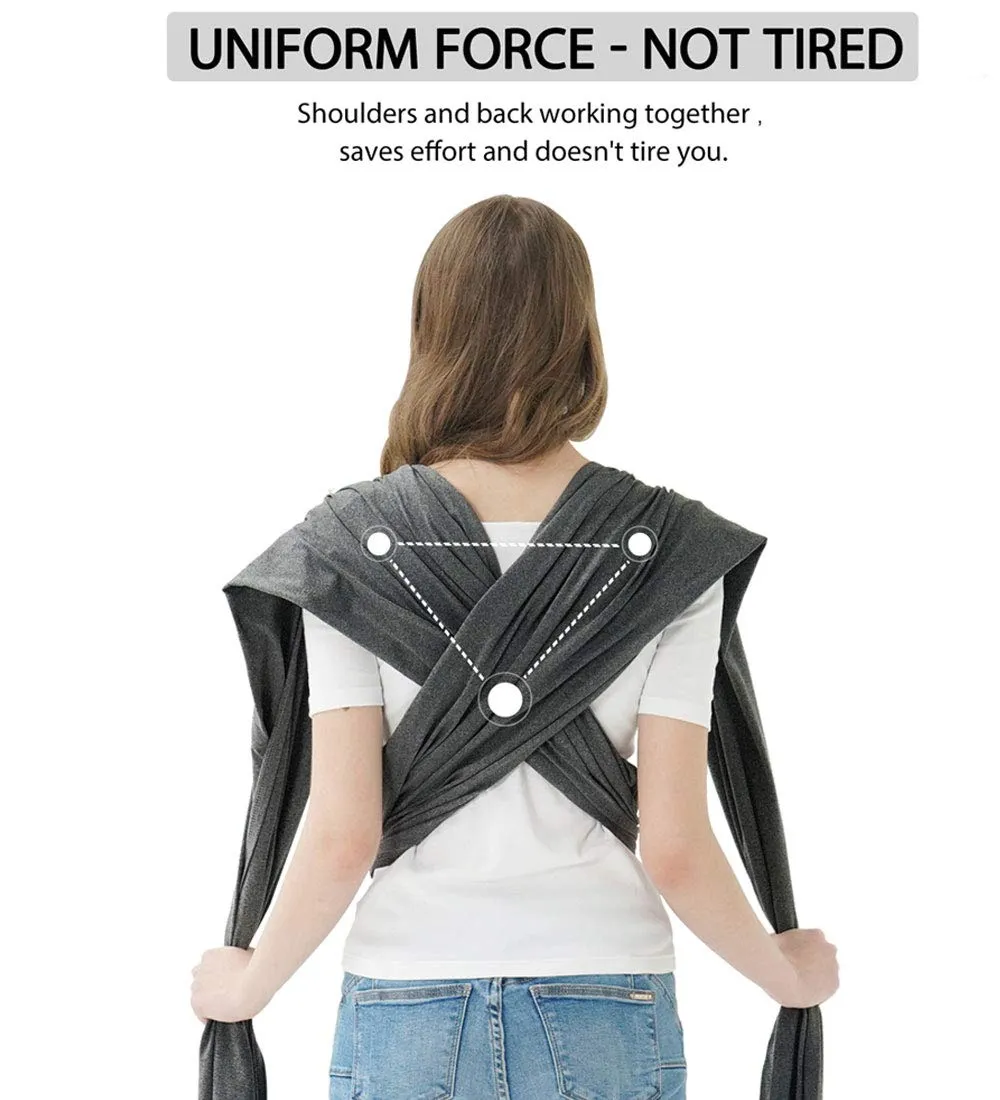 Baby Wraps Carrier, Jeroray Baby Carrier,Hands Free Infant Carrier, Lightweight,Breathable,Softness,Heather Grey