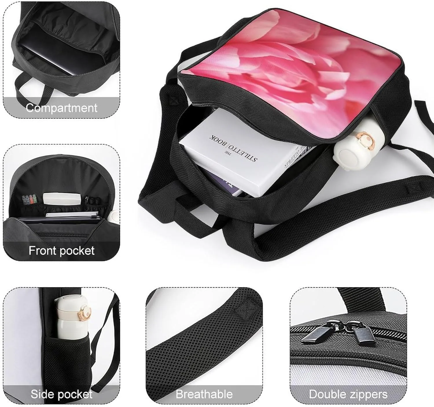 Backpack for Women Men Travel Petal Daypack Lightweight Laptop Bag Carry On Backpacks for Work