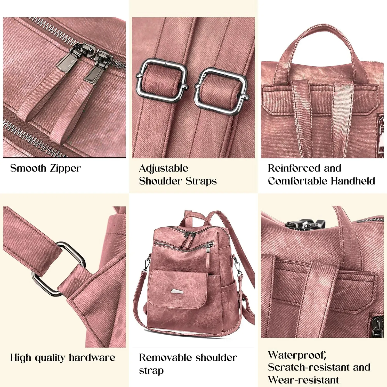 Backpack Purse for Women, Women Backpack Purse Small Leather Waterproof Anti-theft Shoulder Bags Handbags Ladies