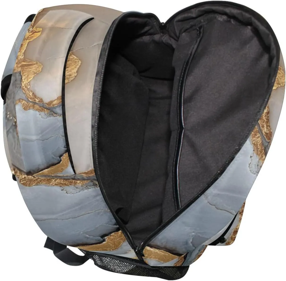 Backpacks for Unisex Adult Fashion Backpack with Chest Strap for Travel Trip Marble White Grey