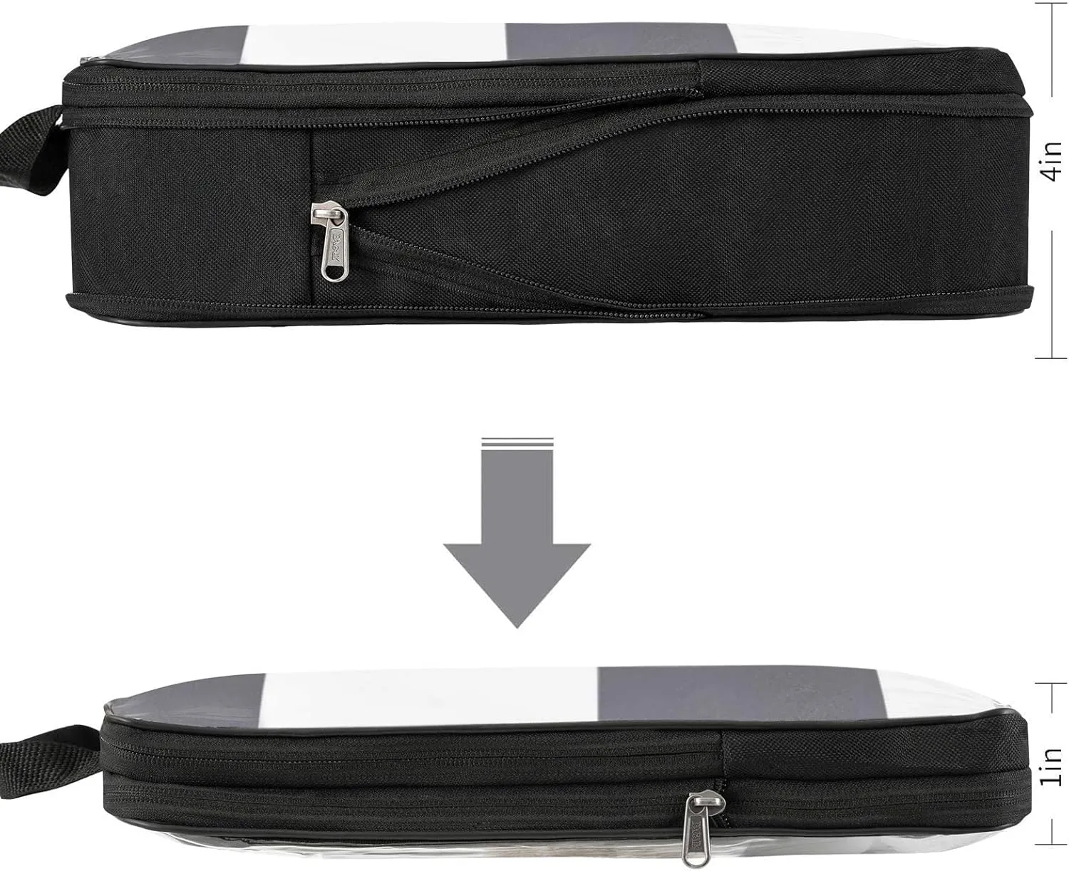 BAGAIL Transparent Compression Packing Cubes, Clear and Visible Travel Packing Organizer for backpack and suitcase
