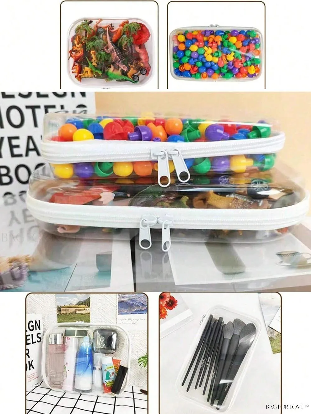 BagForLove - Stackable PVC Zippered Pouches for Easy Toy Storage