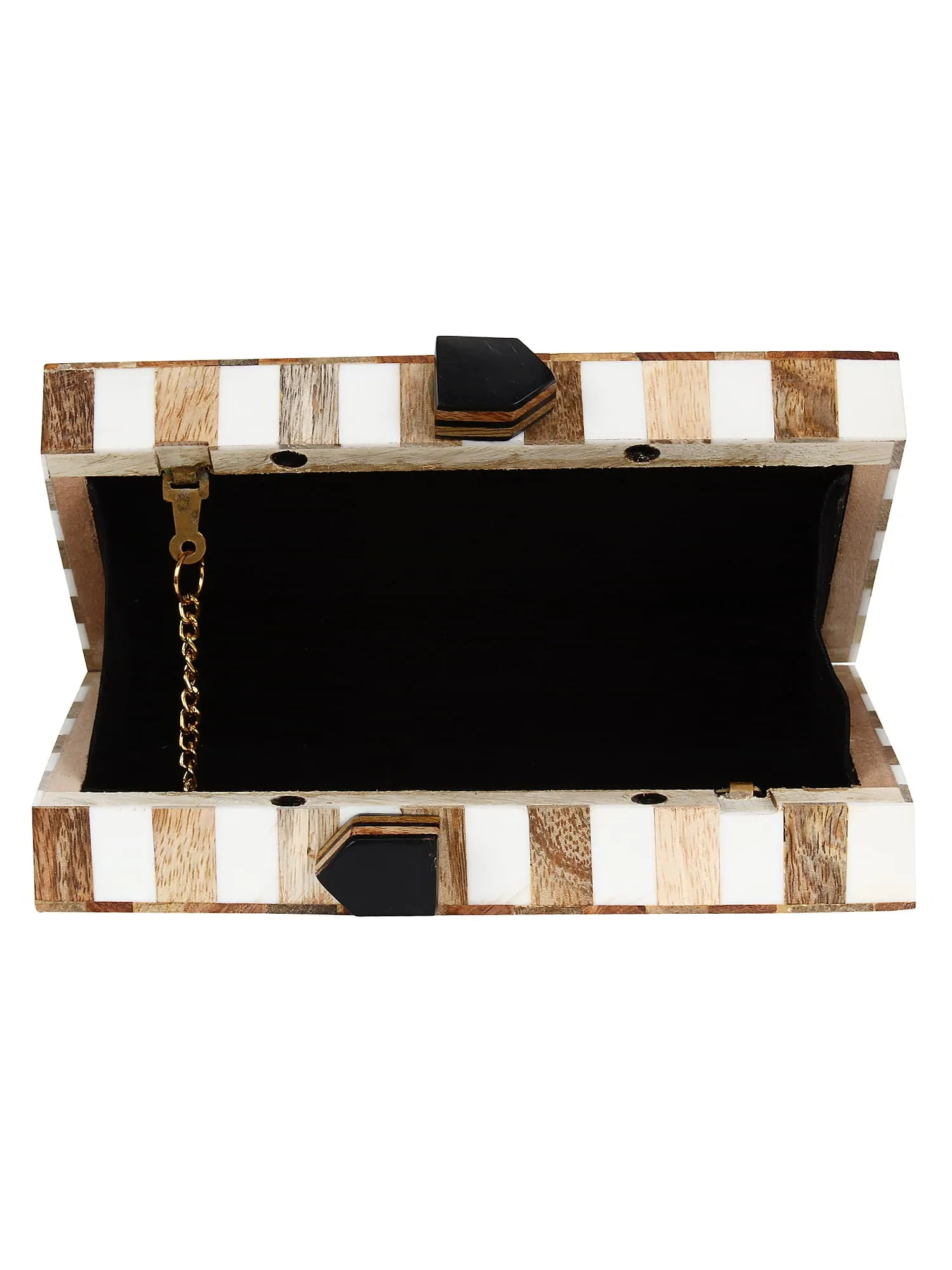 Balk Geometric Wooden Clutch