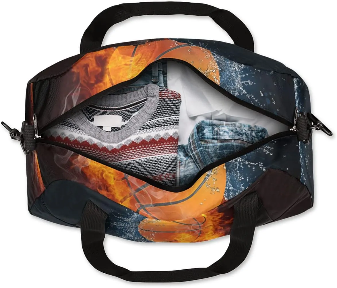 Ball Basketball Sport Kids Duffel Bag for Girls Boys Sport Gym Bag Small Overnight Weekender Tote Bag Teen Dance Bag for Traveling Gymnastic